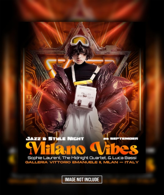Milano vibes jazz and style night event poster