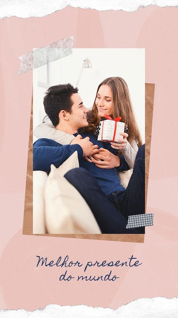 Minimalist happy valentine39s day photo collage instagram story 1