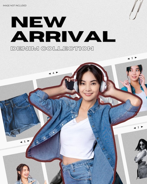 Modern fashion collection instagram and social media poster psd template