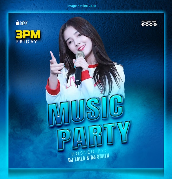 Music concert party poster design template