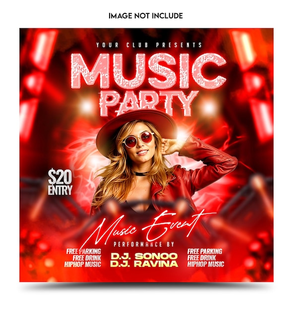 Music party nightclub event flyer