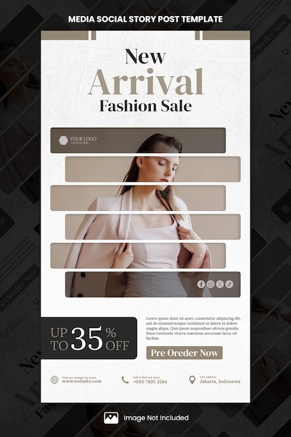 New arrival elegant fashion sale media social story post template