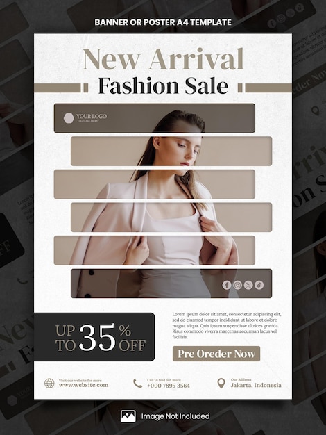 New arrival elegant fashion sale poster a4 or banner template