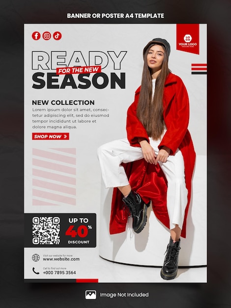 New season fashion sale poster a4 or banner template
