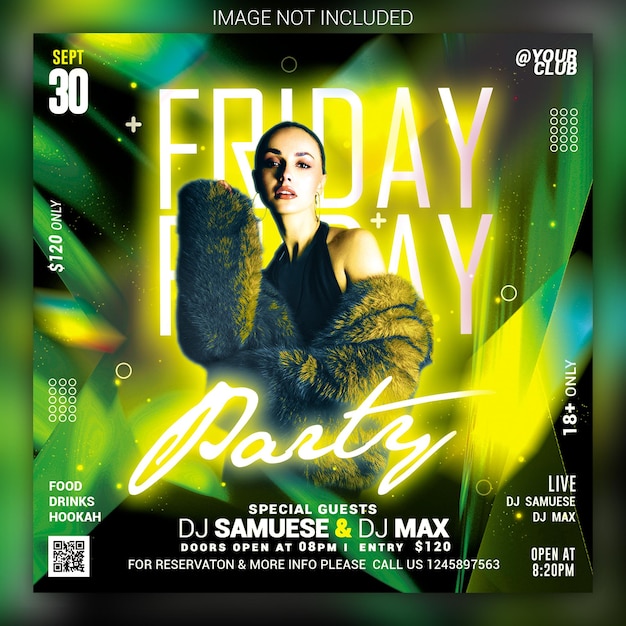 Night club party flyer event template and party posters