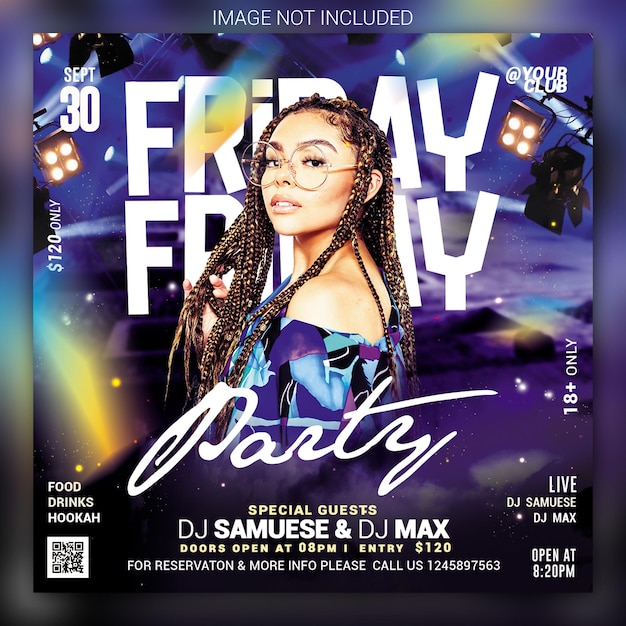 Night club party flyer event template and party posters