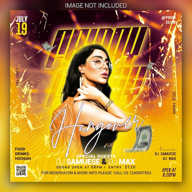 Night club party flyer event template and party posters