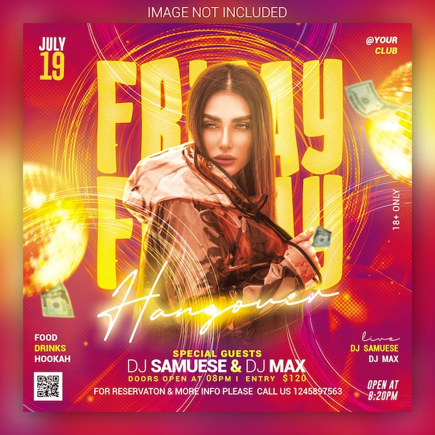 Night club party flyer event template and party posters