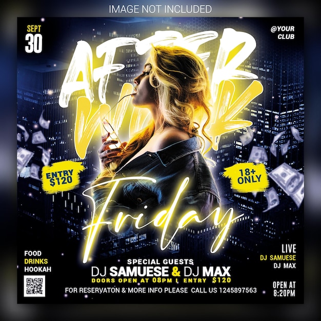Night club party flyer event template and party posters