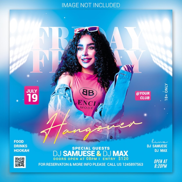 Night club party flyer event template and party posters