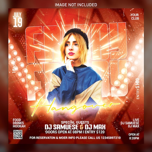 Night club party flyer event template and party posters