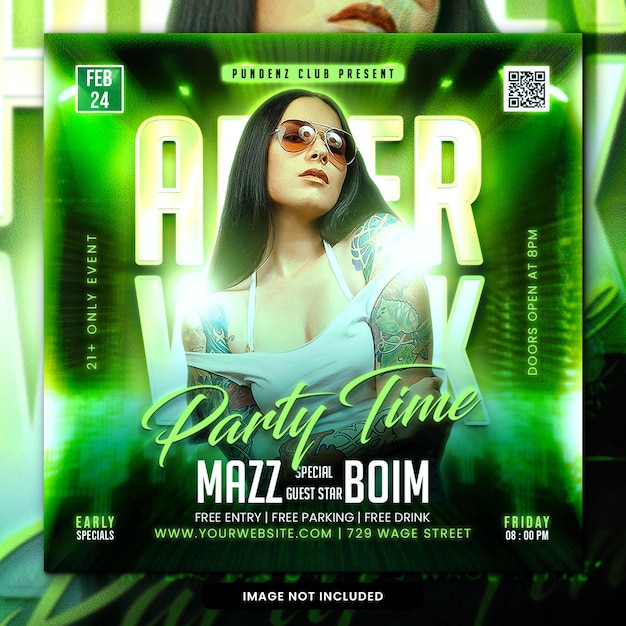 Night club party flyer social media post