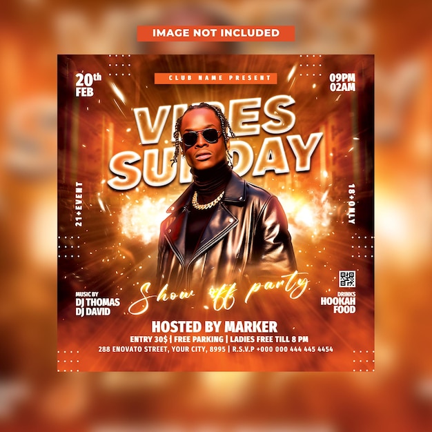 Night party club dj flyer template designs