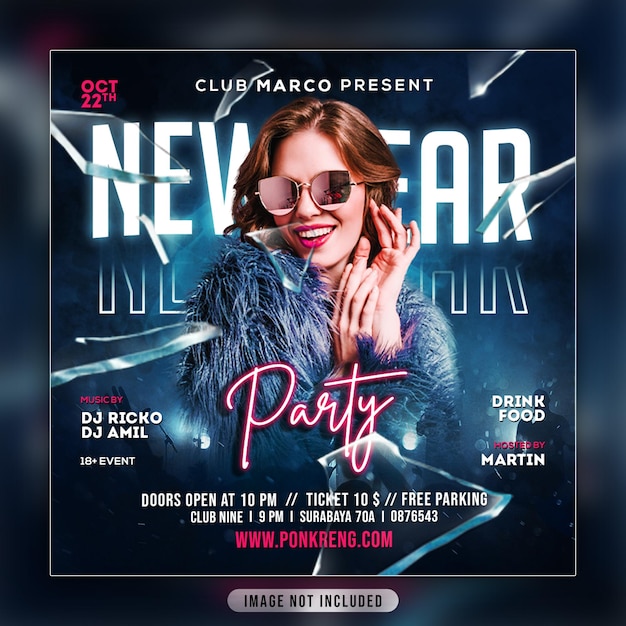 Night party flyer template