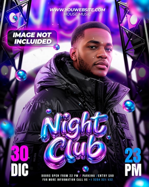 Nightclub party event flyer template psd