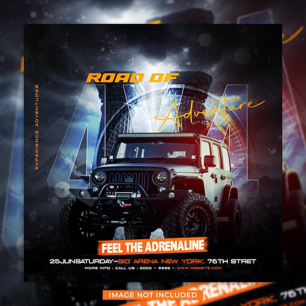 Off-road adventure event social media post template