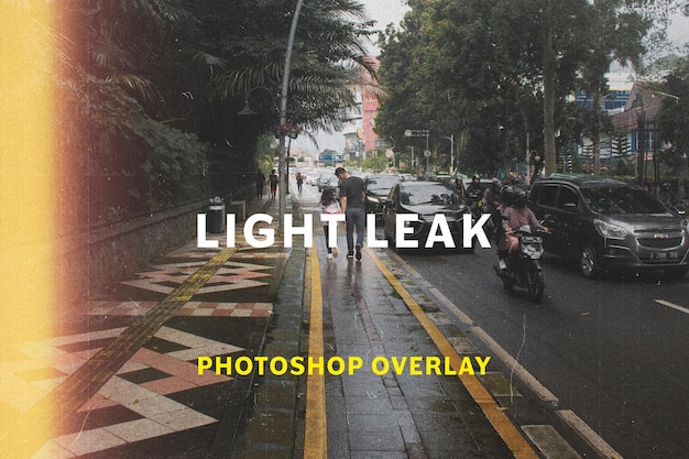 Old camera film light leak overlay