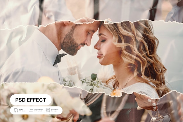 Paper collage effect template
