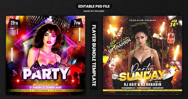 Party flyer bundle template