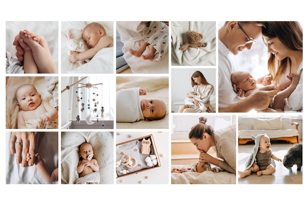 Photo collage template picture walls image grids photography mosaics v2 in photoshop psd