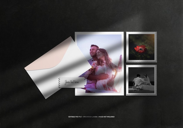 Photo college with envelope and shadow overlay