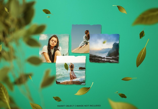 Photo frame polaroid mockup template premium psd