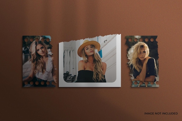 Photo minimalist frame mockup paper effect photoshop psd file