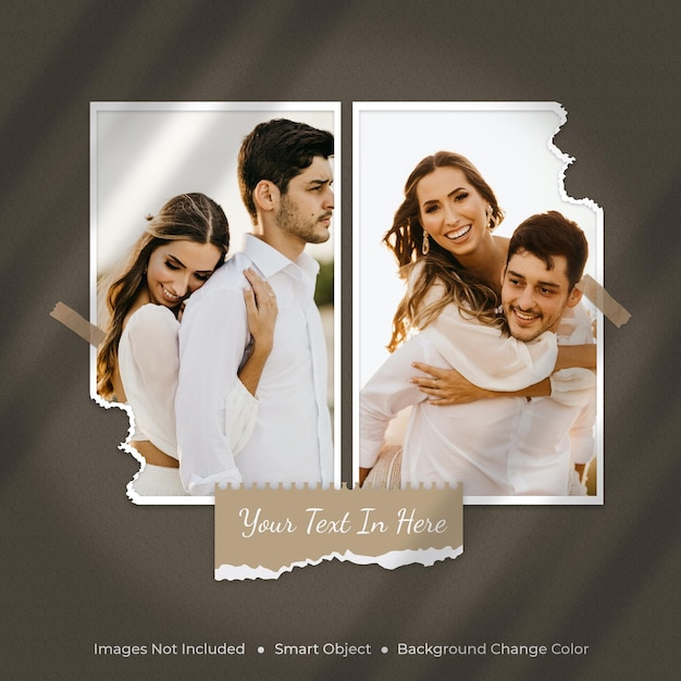 Photo paper frames moodboard mockup