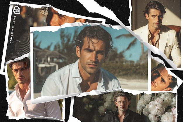 Photos collage psd template