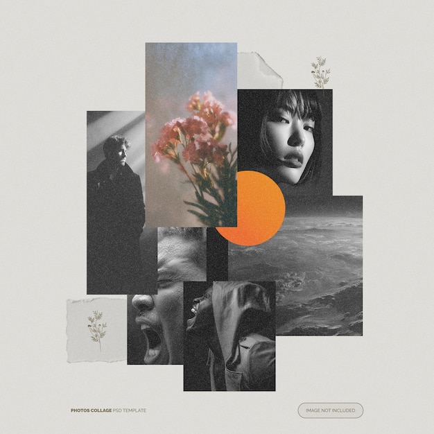 Photos collage psd template