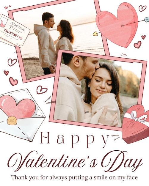Pink aesthetic valentine39s day greeting instagram post