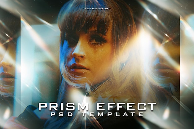 Prism light photo effect psd template
