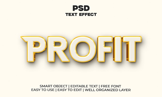 Profit 3d text effect