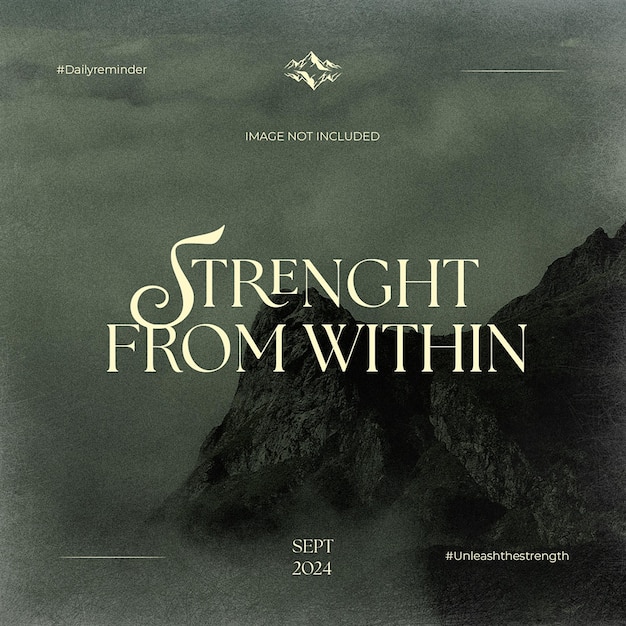 Psd quotes typography design for social media and instagram post template