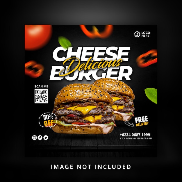 Psd social media burger template 03
