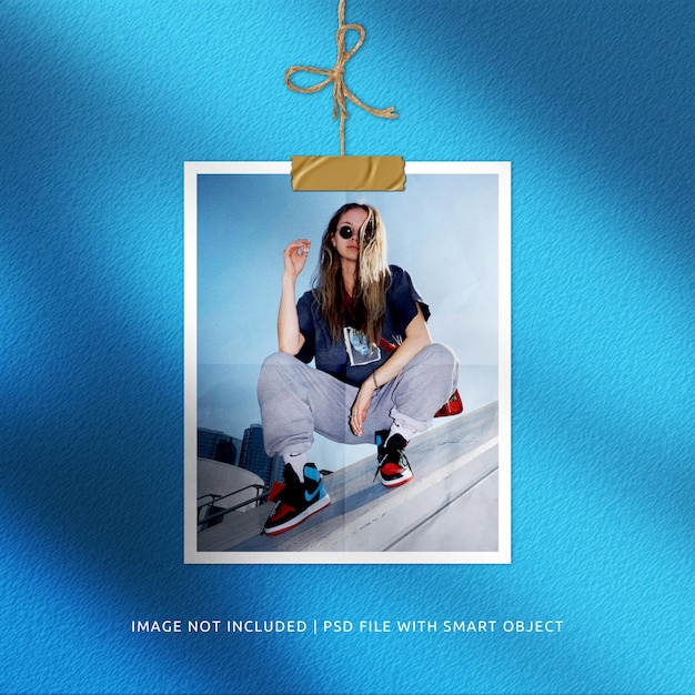 Psd square social media post photo frame moodboard collage mockup