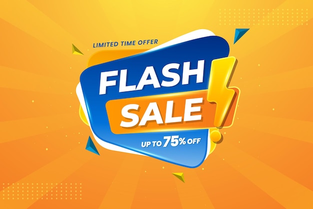 Realistic 3d flash sale special discount shopping deal promotion template abstract vector background