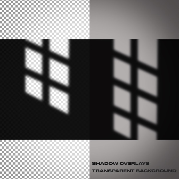 Realistic window shadow overlays for transparent backgrounds