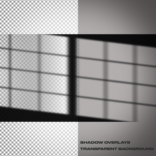 Realistic window shadow overlays on transparent background