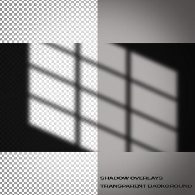 Realistic window shadow overlays with transparent background