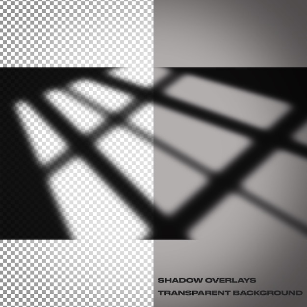 Realistic window shadow overlays with transparent background