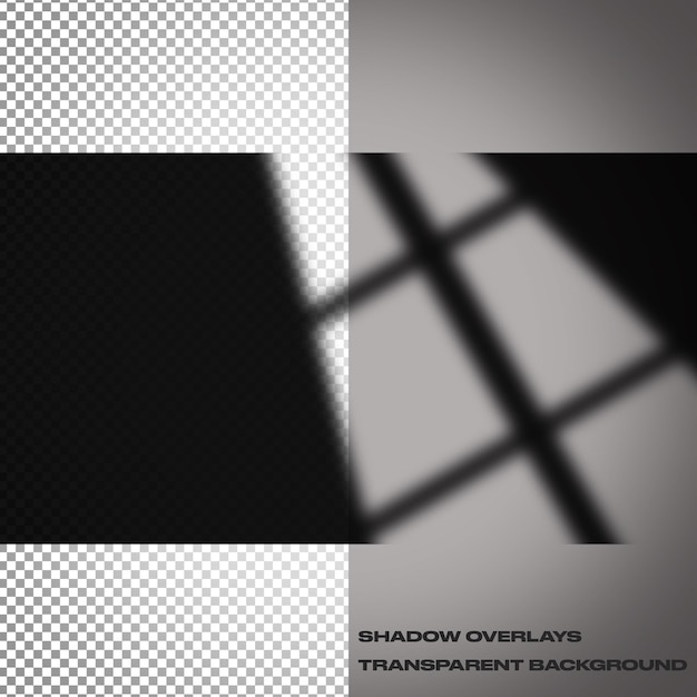 Realistic window shadow overlays with transparent background