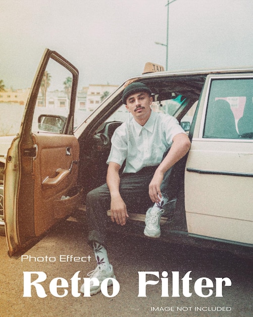 Retro filter photo effect template