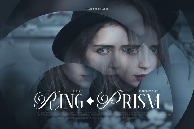 Ring prism photo effect psd template