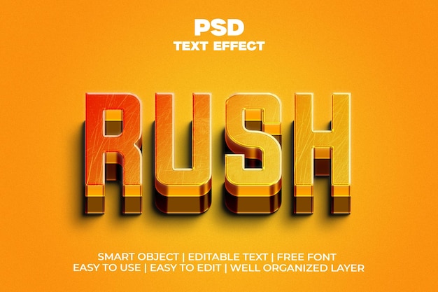Rush 3d editable text effect template