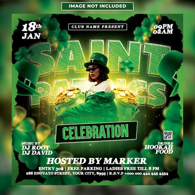Saint patricks day celebration event flyer template