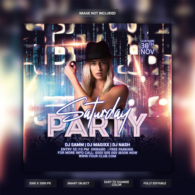 Saturday party flyer