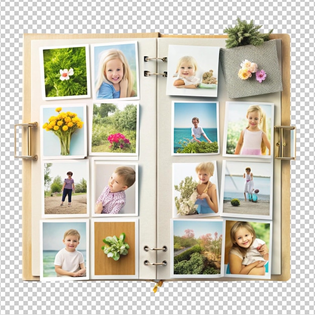 Scrapbook photo collage mockup layout
