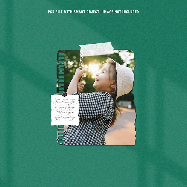 Simple minimalist moodboard photo polaroid mockup premium psd