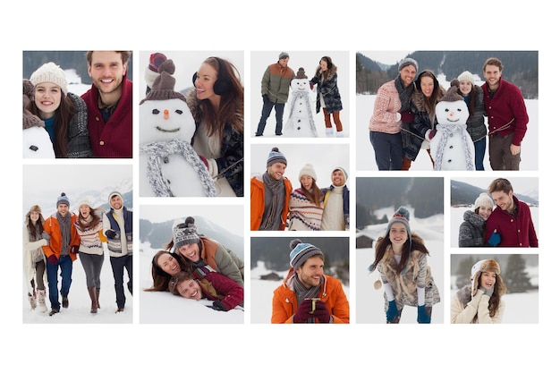 Simple photo collage image grid template for mood boards photo walls template in photoshop psd